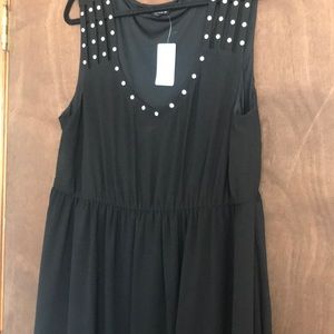 Torrid Black chiffon skater dress w/ studs